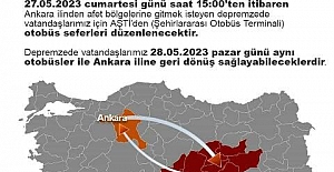 Depremzedelere Ücretsiz Otobüs Seferi!